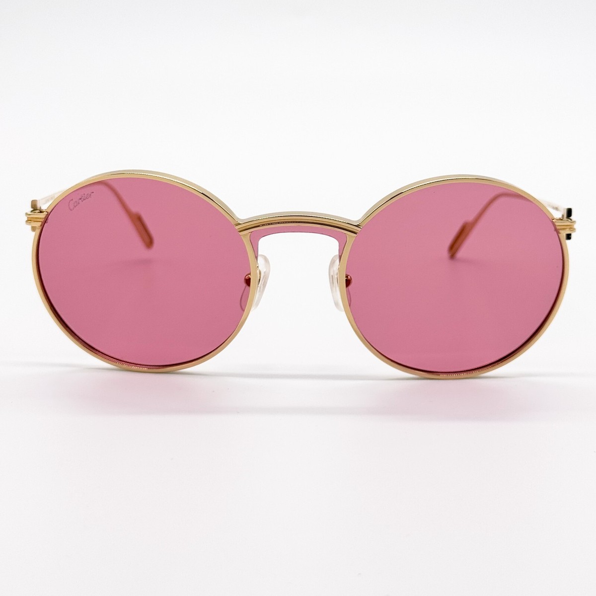 NEW CARTIER CT0274S 003 WOMEN GOLD/PINK ROUND SUNGLASSES | eBay