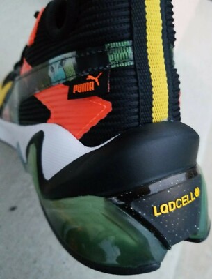 PUMA LQDCELL Origin Scary Cat Holographic Sz 9 Sneaker Black/Dandelion/Nrgy Red