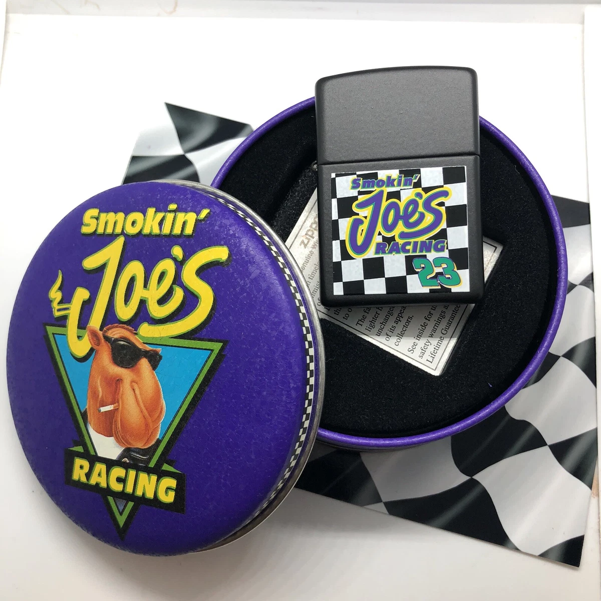 Zippo Lighter: Smokin Joe Racing #23 - 1997 New In Purple Tin