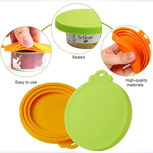 1/2/3/6x Pet Food Can Cover Lid Dog Cat Pet Tin Silicone Reusable Storage Cap AU - Picture 9 of 19