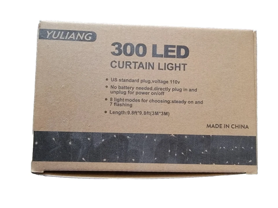 Yuliang 300 LED Curtain Light, 8 Light Modes, White - Image 2 of 3