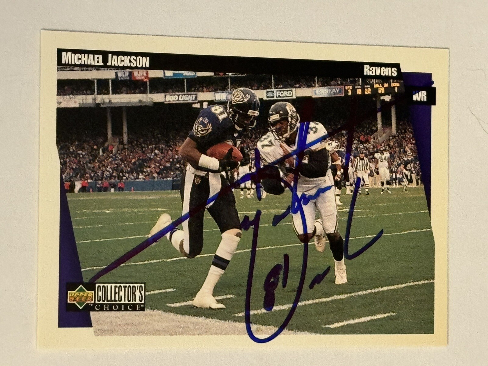 Michael Jackson 1997 Upper Deck Collector’s Choice Signed Auto Card Ravens RIP