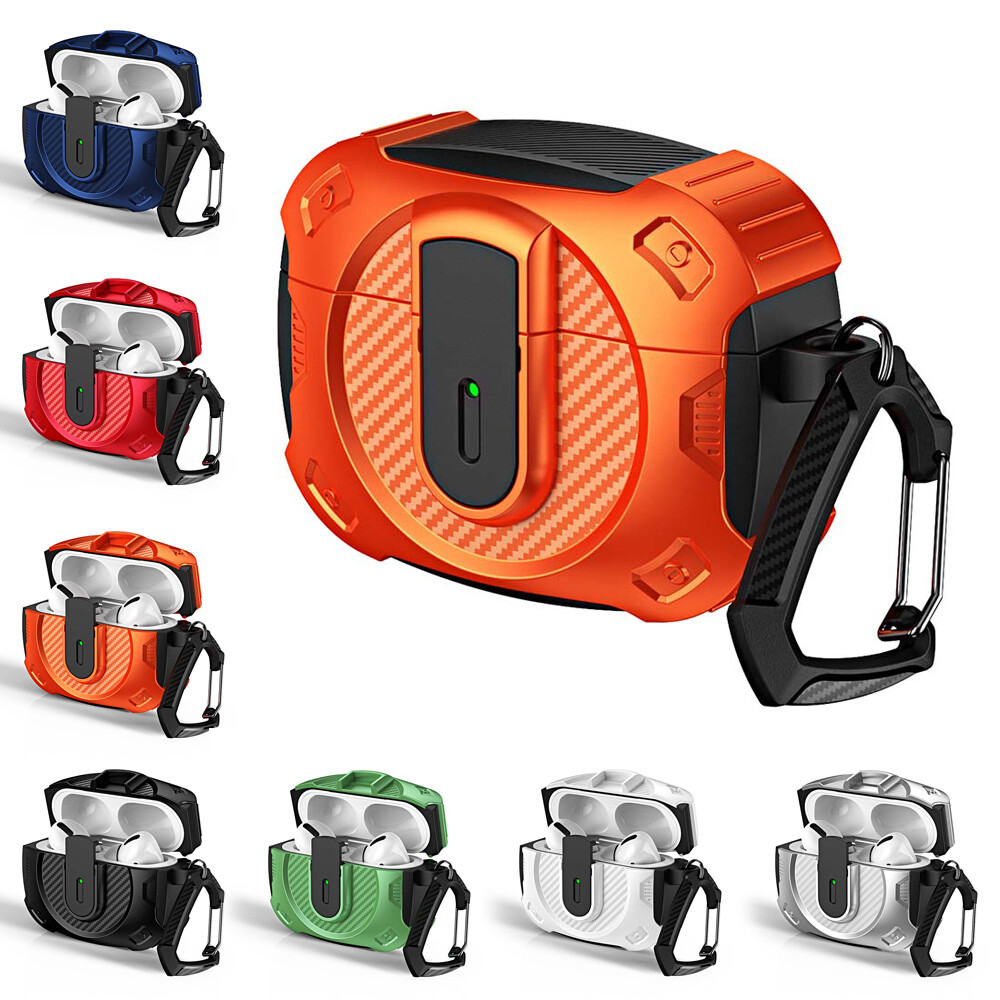 For Apple Airpods 3 2 1 / Airpods Pro Shockproof Hard Hybrid Keychain Case Cover-image