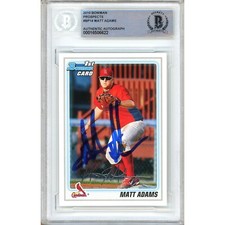 Matt Adams Signed 2010 Bowman Prospects #BP14 Beckett BAS Slabbed Cardinals Auto