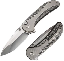 We Knife Co Ltd Folding Knife 3.88" CPM-20CV Steel Blade Titanium/Aluminum/CF