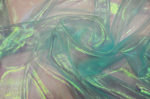 Iridescent Organza Fabric | Pearl Organza | 60" | Holographic Organza Fabric | - Picture 2 of 10