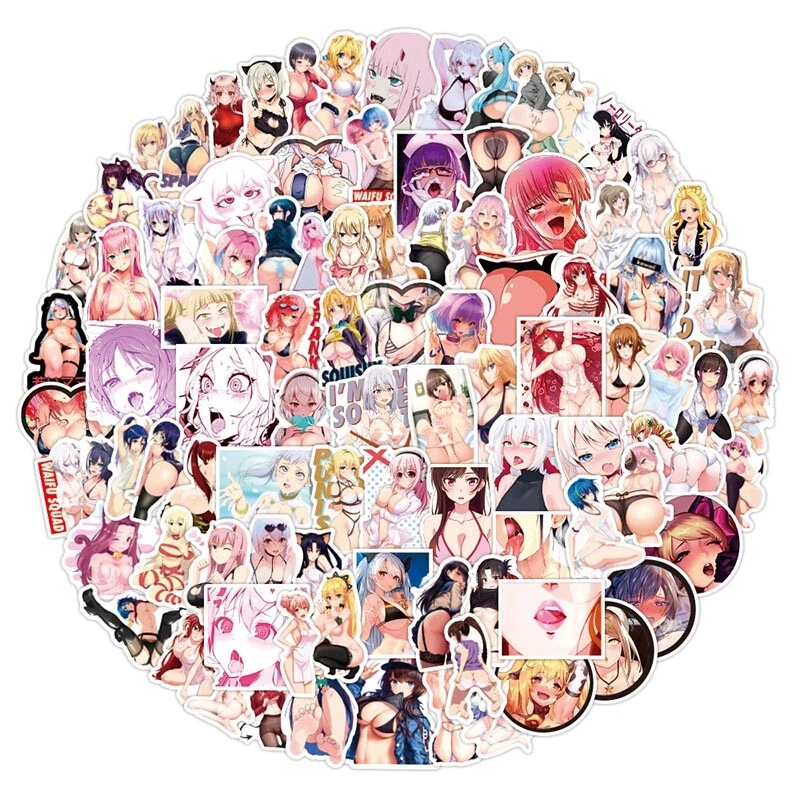 100Pcs Anime Sexy Legs Girl Waifu Women Vinyl Stickers Hentai Ahegao Feet Decals - Image 3 of 4