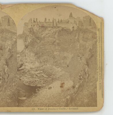 View of Dunluce Castle Ireland Kilburn Stereoview