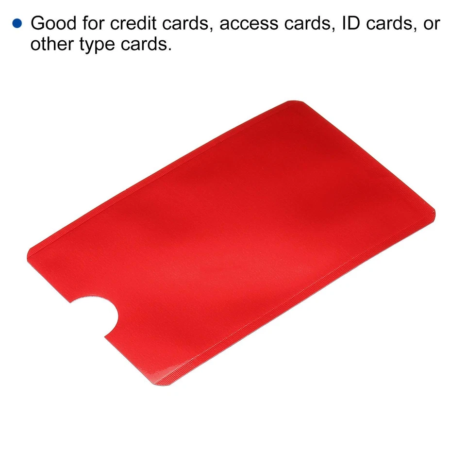 RFID Bloqueo Crédito Tarjeta Fundas,30pz Sin Contacto para NFC Monedero,Rojo - Imagen 4 de 4