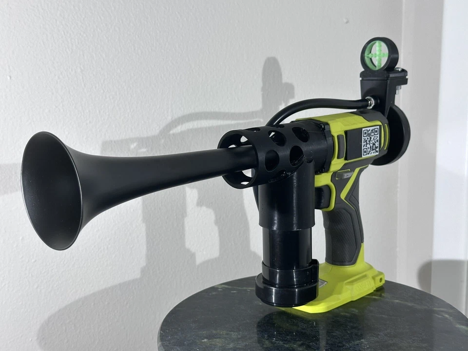 Ryobi Air Horn Gun. Black! Custom THE LOUDEST + wall mounts+sight - Image 2 of 4