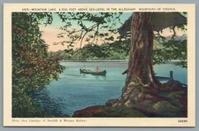 Mountain Lake 4500 Feet Above Sea Level Alleghany Mountains VA Postcard