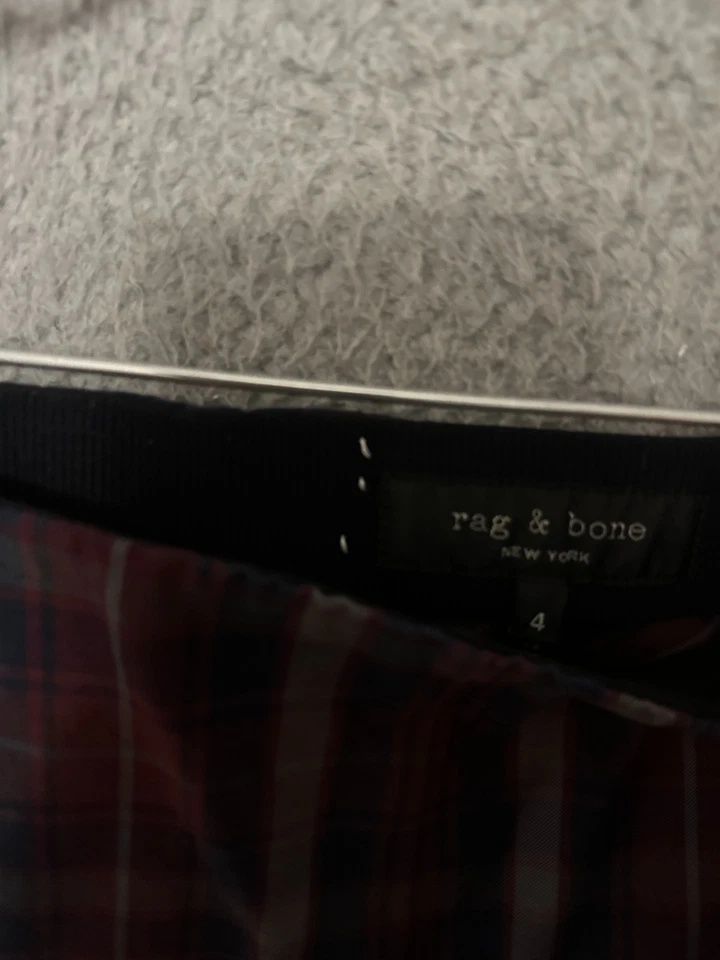 Rag & Bone Pants Womens 4 Red Plaid Preppy Academia 90s Stretchy - Image 3 of 4