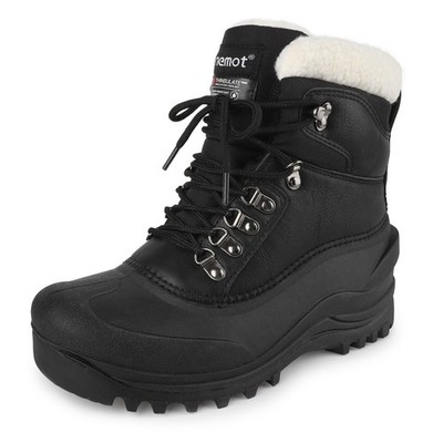 Mens Snow Boots Lace Up Outdoor Cold-proof Winter Warm Fur Insulated Ski Boots
