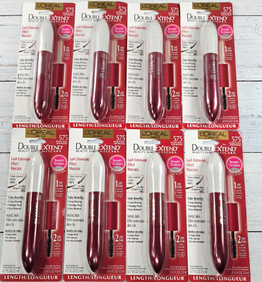 Double Extends Beauty Tube Mascara Lash Extension Effect Blackest Black - Lot/ 8