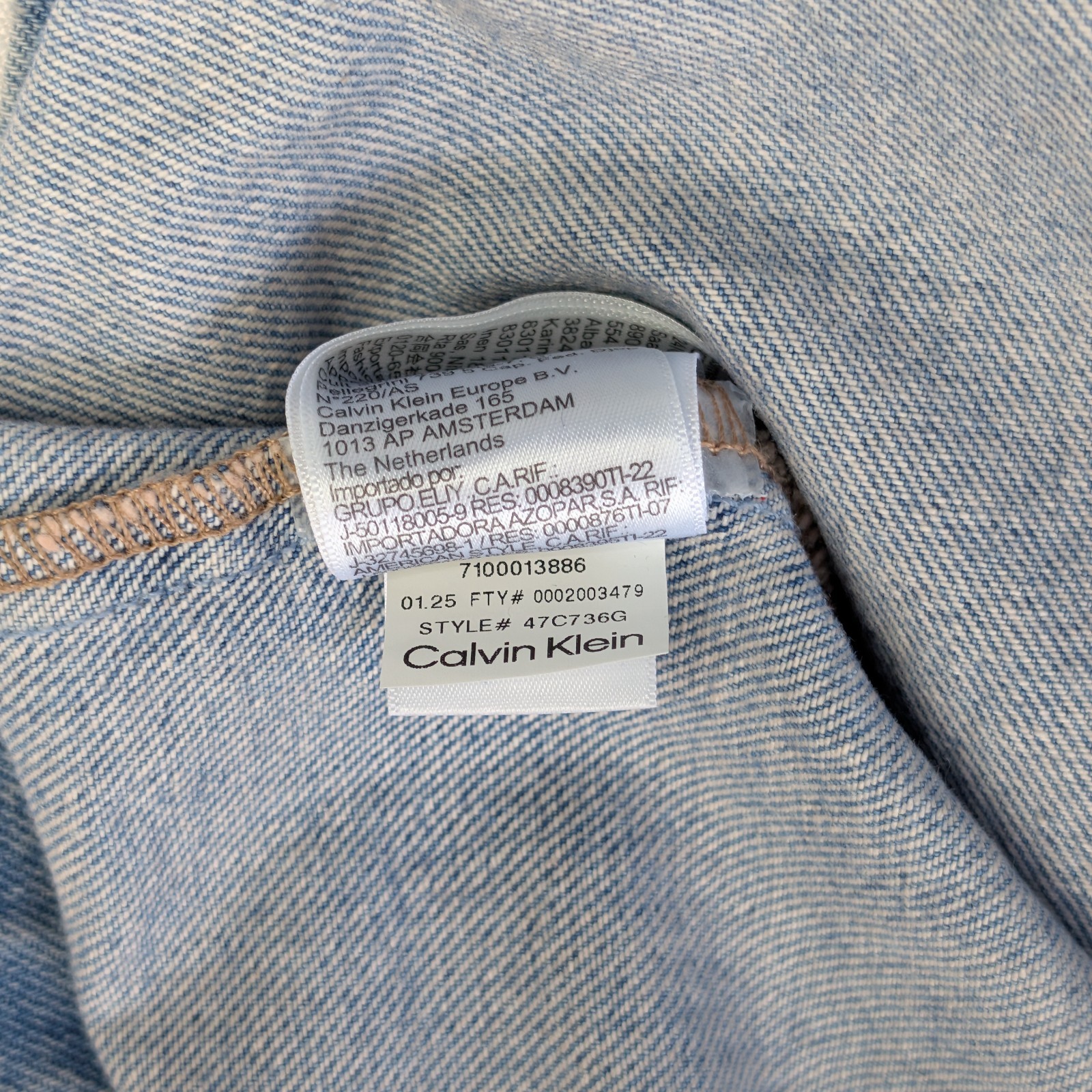 Calvin Klein Jeans Denim Mini Dress Womens Medium Blue Cap Sleeve Open Back NWT thumbnail 12