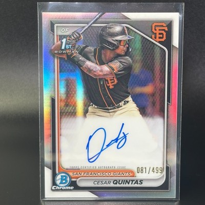 2024 Bowman Chrome Prospect Autograph Cesar Quintas 1st 081/499 Refractor Auto