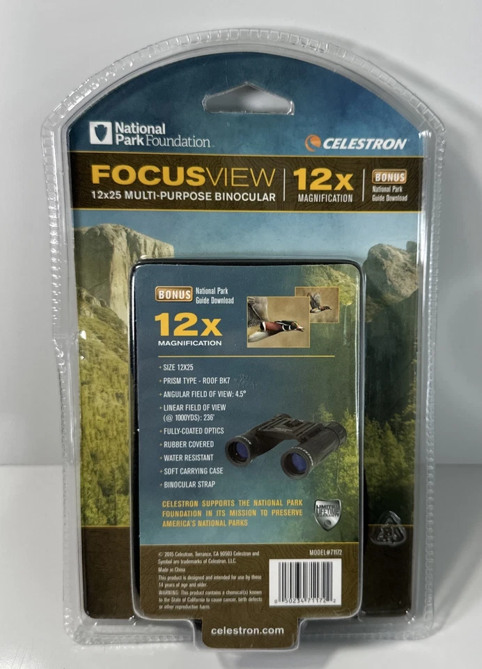 Celestron Focus View 12x25 Multi-Purpose 12x Magnified Binoculars - Image 2 of 4