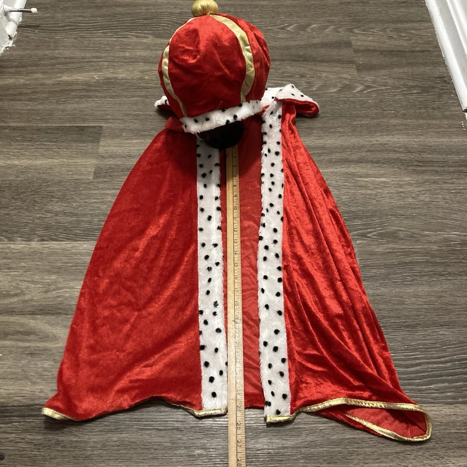 Conjunto de capa y corona de rey para niños talla única para todos los disfraces de Halloween foro Foto 2 de 4