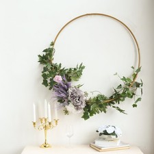 32-Inch wide Gold Metal Round Hoop Hanging Wreath Ring Wedding Party Decorations