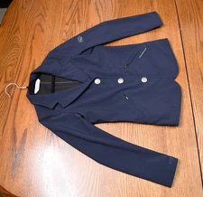 Horseware, tech show jacket hunt coat, navy, girls 7/8 kids