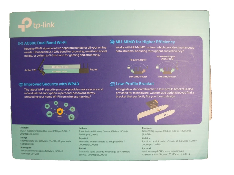 TP-Link Archer T2E AC600 Dual-Band PCIe WiFi Adapter – MU-MIMO, WPA3, Low-Profil - Image 2 of 4