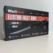 Cordless Electric Fillet Knife 9-Inch Serrated Stainless Steel Blade Rechargable