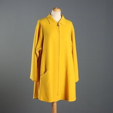 Giacca Lunga Genny Vintage Lana Gialla Taglia 46 Anni 90 Originale