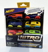 Nerf Nitro Foam Cars 6-Pack Set 1   Size 11 Foam Cars   New Sealed