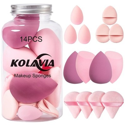 14PC Sponge Set, Foundation Blender, Soft Face Sponges for Powder/Liquid