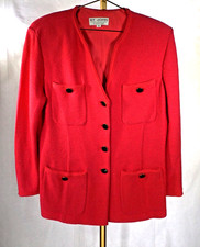 ST JOHN PINK FUCHSIA BUTTONS WOMENS JACKET SZ 12