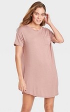 NWT Stars Above Crew Neck Sleep Shirt Soft Dress Pocket Size 2X Dusty Pink