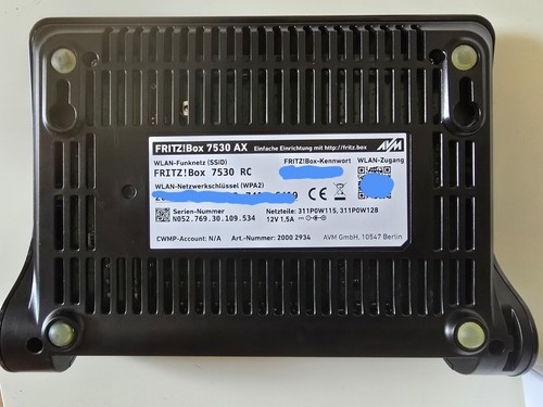 AVM FRITZ!Box 7530 AX WLAN Router - für Deuschland Wi-Fi 6 Mesh 1&1 Home Server+ - Afbeelding 3 van 3