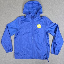 Nike Men's Logo Hooded Jacket Black Windbreaker Full Zip Size M