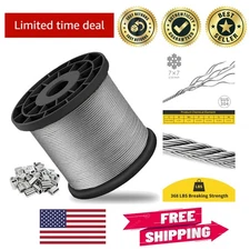 Versatile 1/16 Inch Wire Rope 1000FT - Ideal for Garden Trellis and DIY Projects