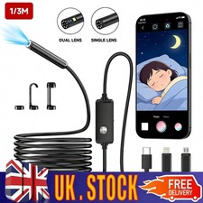 Waterproof Endoscope Snake Cam Inspection Camera for iOS iPhone/Android Car 1/3M