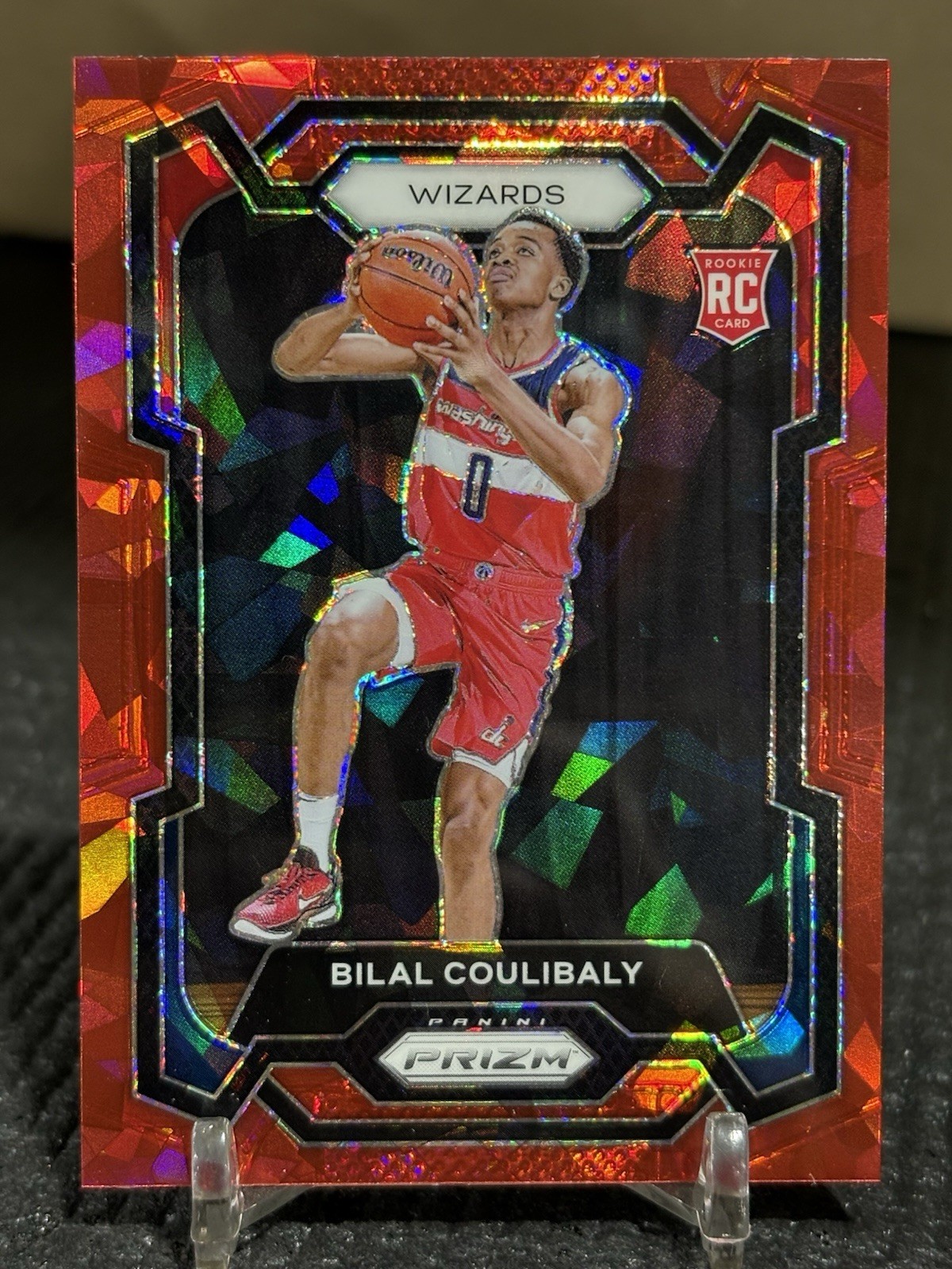 2023-24 Prizm Bilal Coulibaly RC Prizms Red Ice Rookie #153 Washington Wizards