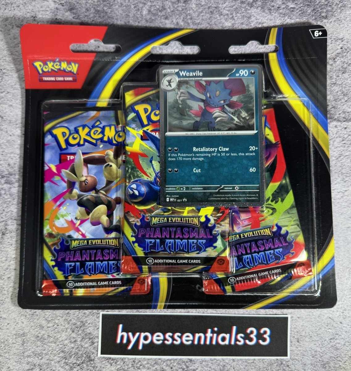 Pokemon Mega Phantasmal Flames Three Pack Booster Blister  New Sealed In  Hand | eBay