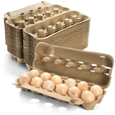 24PCS 1 Dozen Paper Egg Cartons Bulk 12 Count Pulp Empty Eggs Cartons Reusabl...