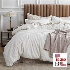 Cotton Duvet Cover King - King 104" x 90" 01 - Coconut White No Comforter 