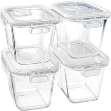 Soup Containers with Lids Glass 32 oz, 4 Cup Borosilicate Glass Food Storage Con