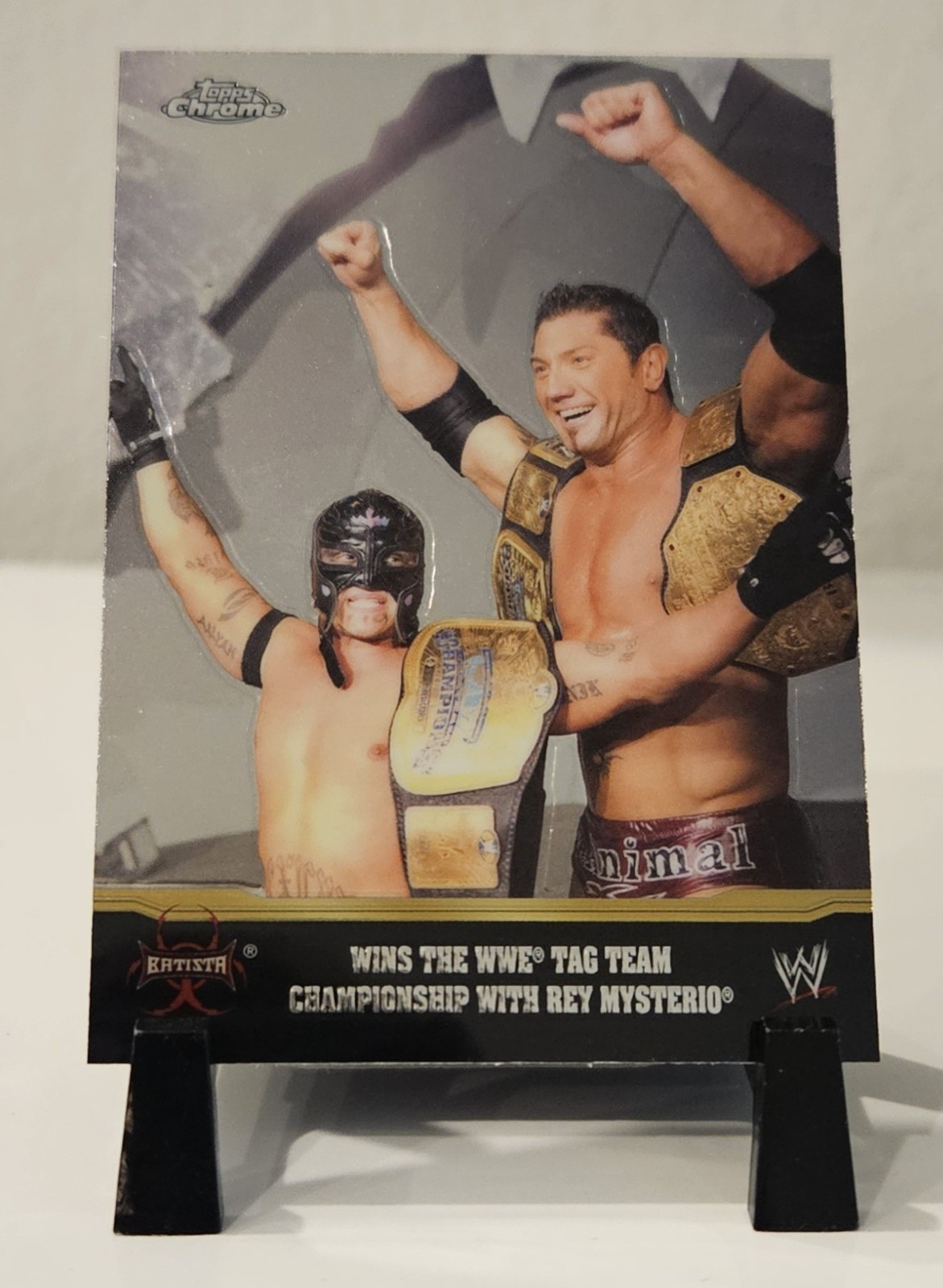 2014 Topps Chrome Batista Champion Spotlight With Rey Mysterio WWE
