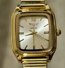 INVICTA Lady’s 22mm Square Dial, Adj Up To 8”, New/Box/3yr Wty