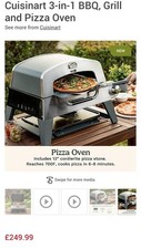 Cuisinart Outdoors 3-in-1 Grill Griddle & Pizza Oven Brand New Sealed In Box UK