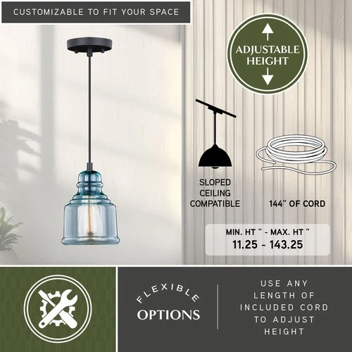 Vaxcel Lighting P0248 Millie 1 Light 6"W Mini Pendant - Bronze - Picture 7 of 9