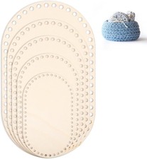 Wooden Basket Bottoms - 5 Sizes Oval for DIY Crochet Weaving Crafts