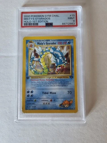Pokémon Misty's Gyarados Holo Rare 13/132 Gym Challenge 1st Edition PSA 9 2000