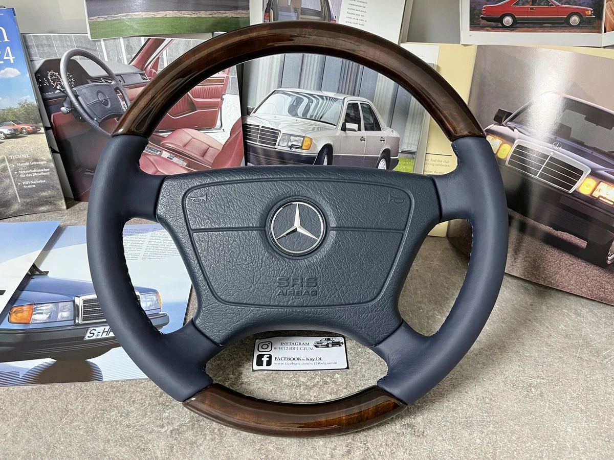 Mercedes blue Wood Steering Wheel W140 R129 W124 W210 W202 Burl walnut lenkrad
