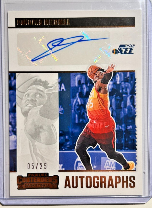 Donovan Mitchell AUTO #/25 Contenders Gold 2020-21 Panini Certified Autograph SP