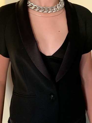 AUTHENTIC CHANEL lucite/ crystal collar necklace STATEMENT piece RARE 2013 - Picture 5 of 8