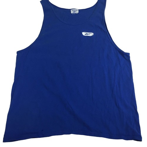 Herren Reebok Logo blau Tank Top T-Shirt Größe Large